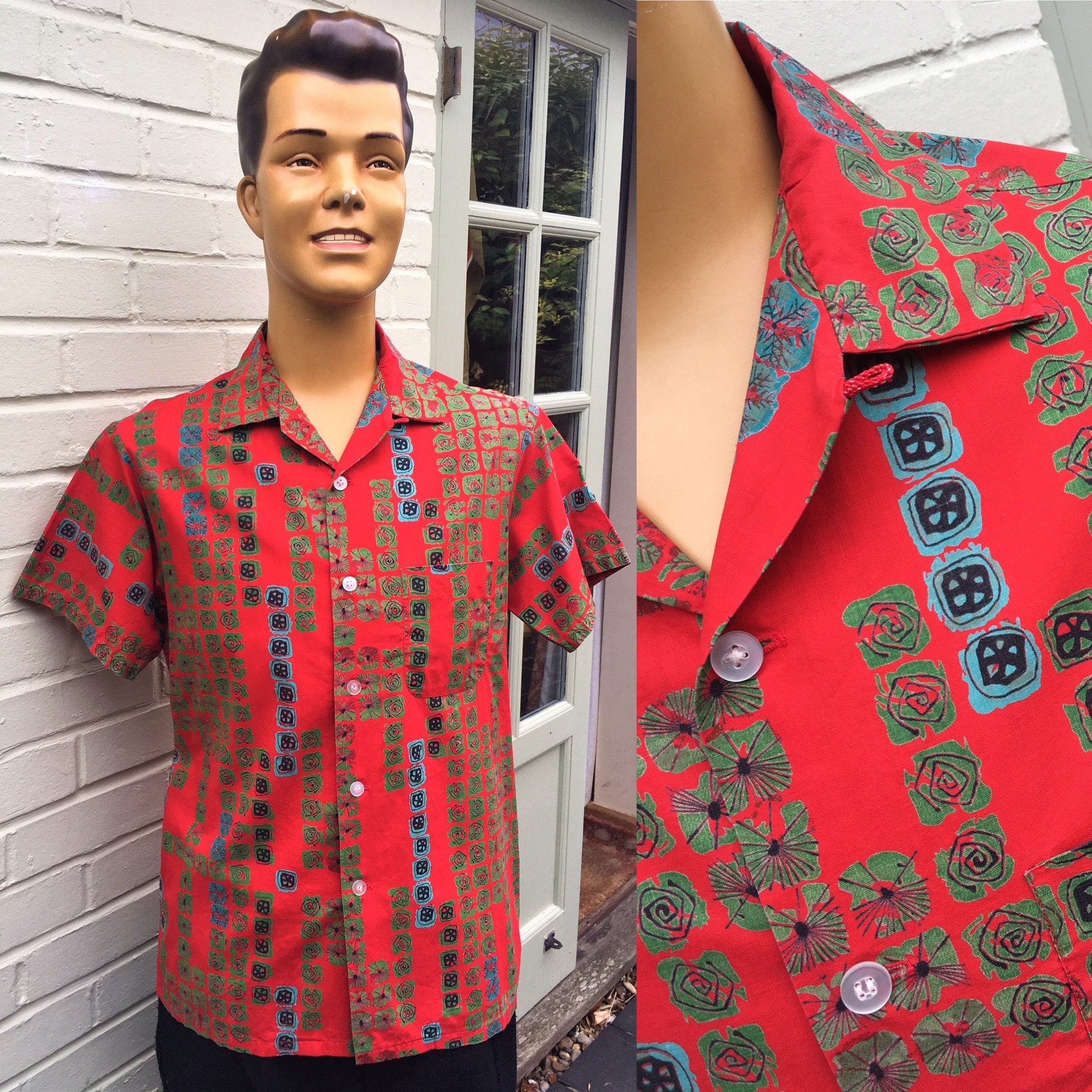Image of Original 1950's Atomic Print Shirt Pilgrim