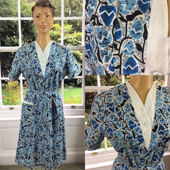 1950's COTTON ATOMIC PRINT Dress