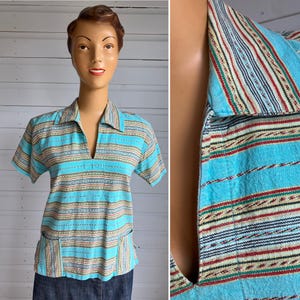 ORIGINAL 1950s/ 60s COTTON Beach Top