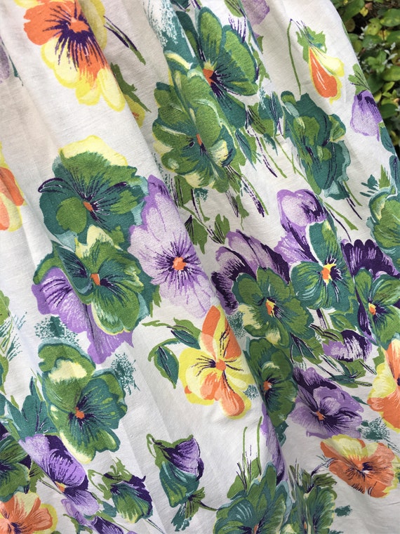 1950s Circle Skirt Purple Pansies All Sizes Spring Pansy Flowers Rockabilly