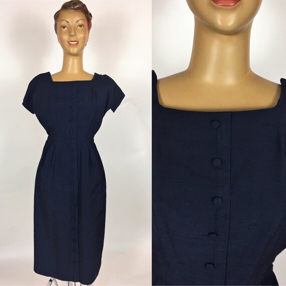 navy wiggle dress