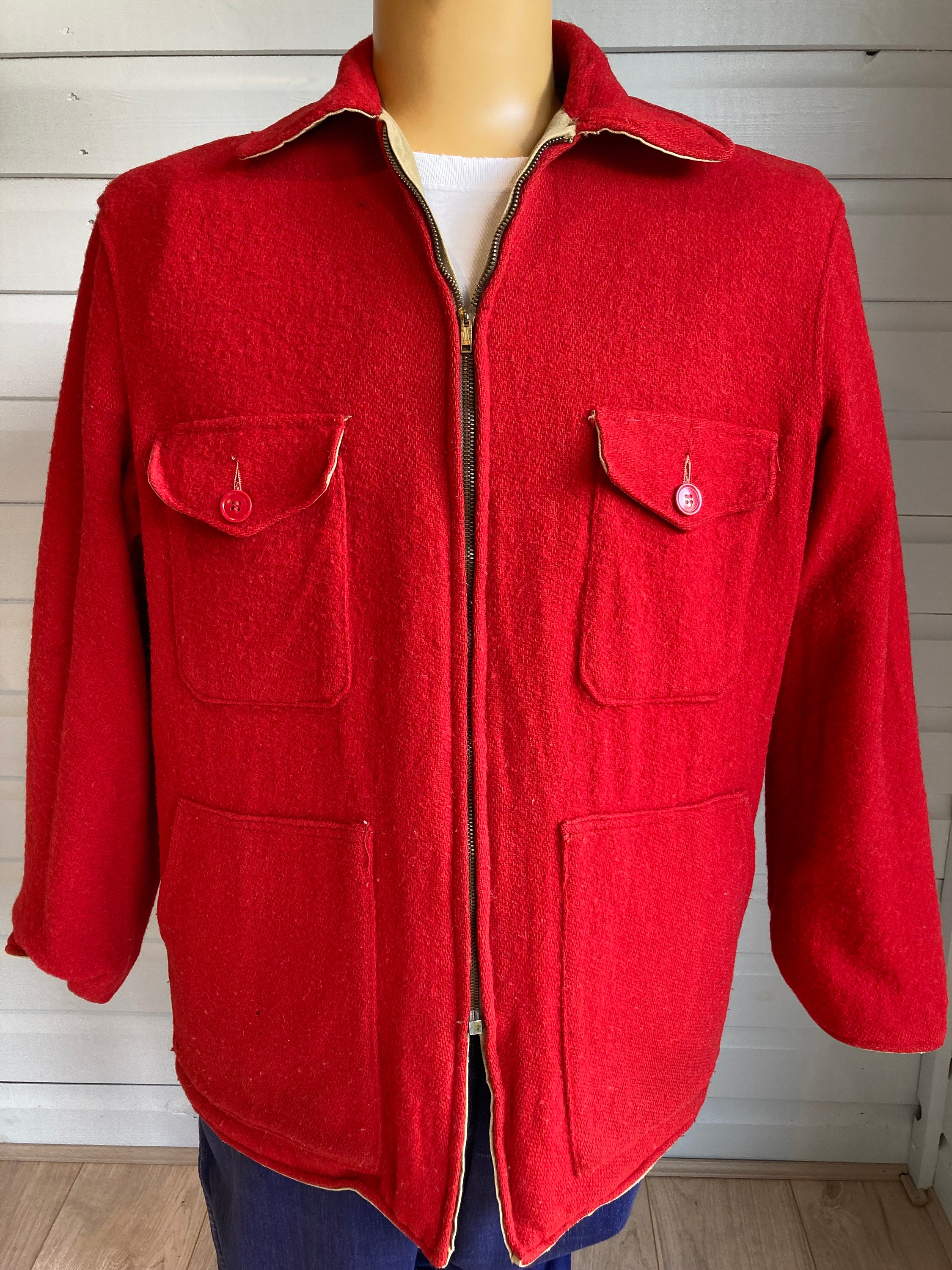 ジャケット・アウター 50s- wool hunting jacket ORIGINAL 1950s CANVAS/ WOOL Reversible Men's Hunting Jacket