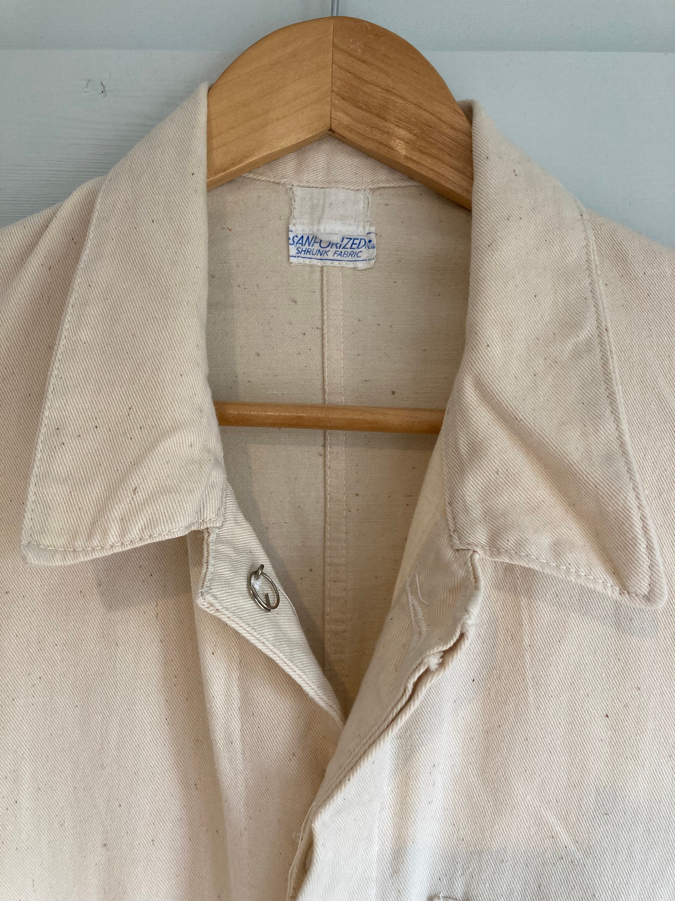 ORIGINAL 1950s SHELL OIL Belt Back Coveralls Overalls