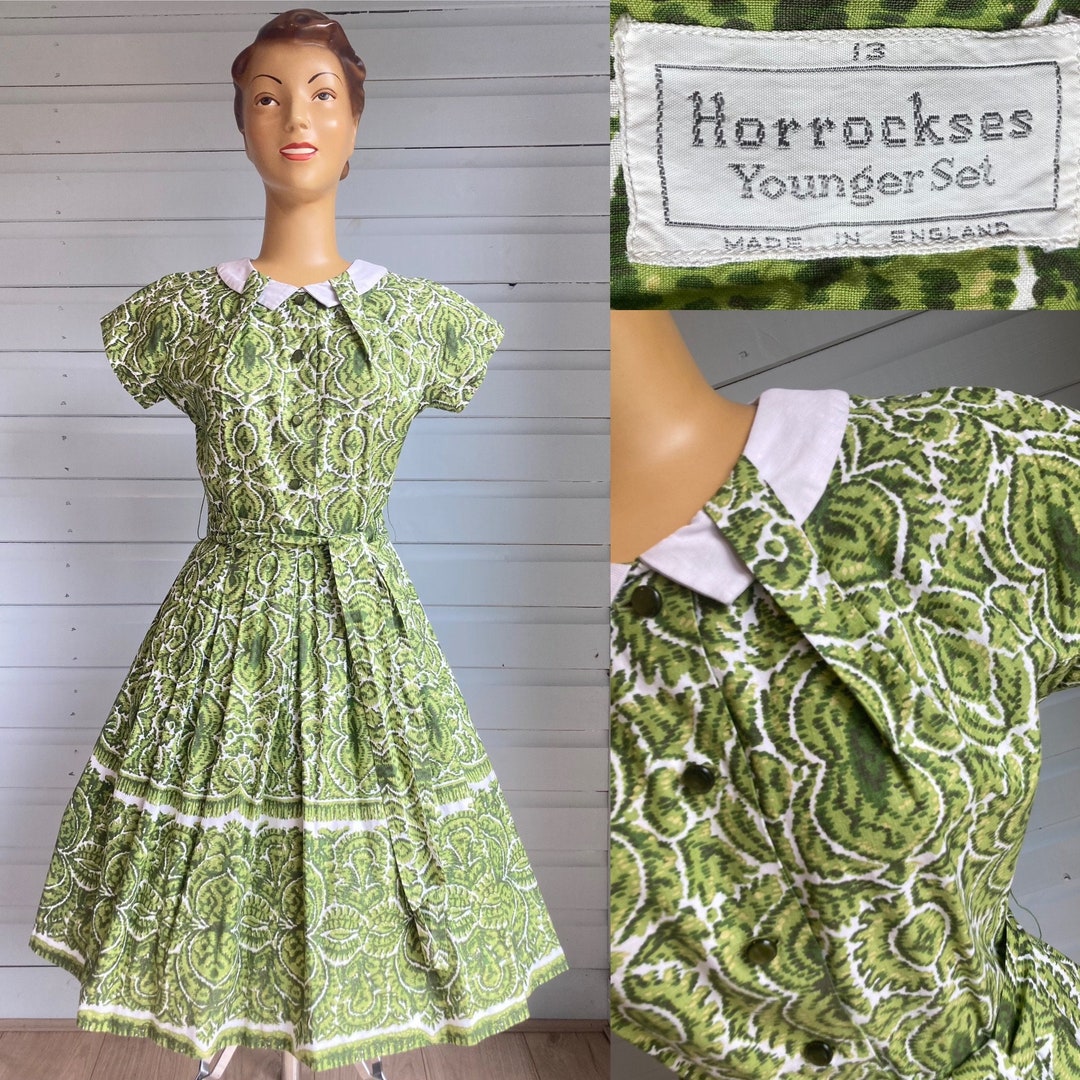 ORIGINAL 1950s HORROCKSES Cotton Print Dress Etsy