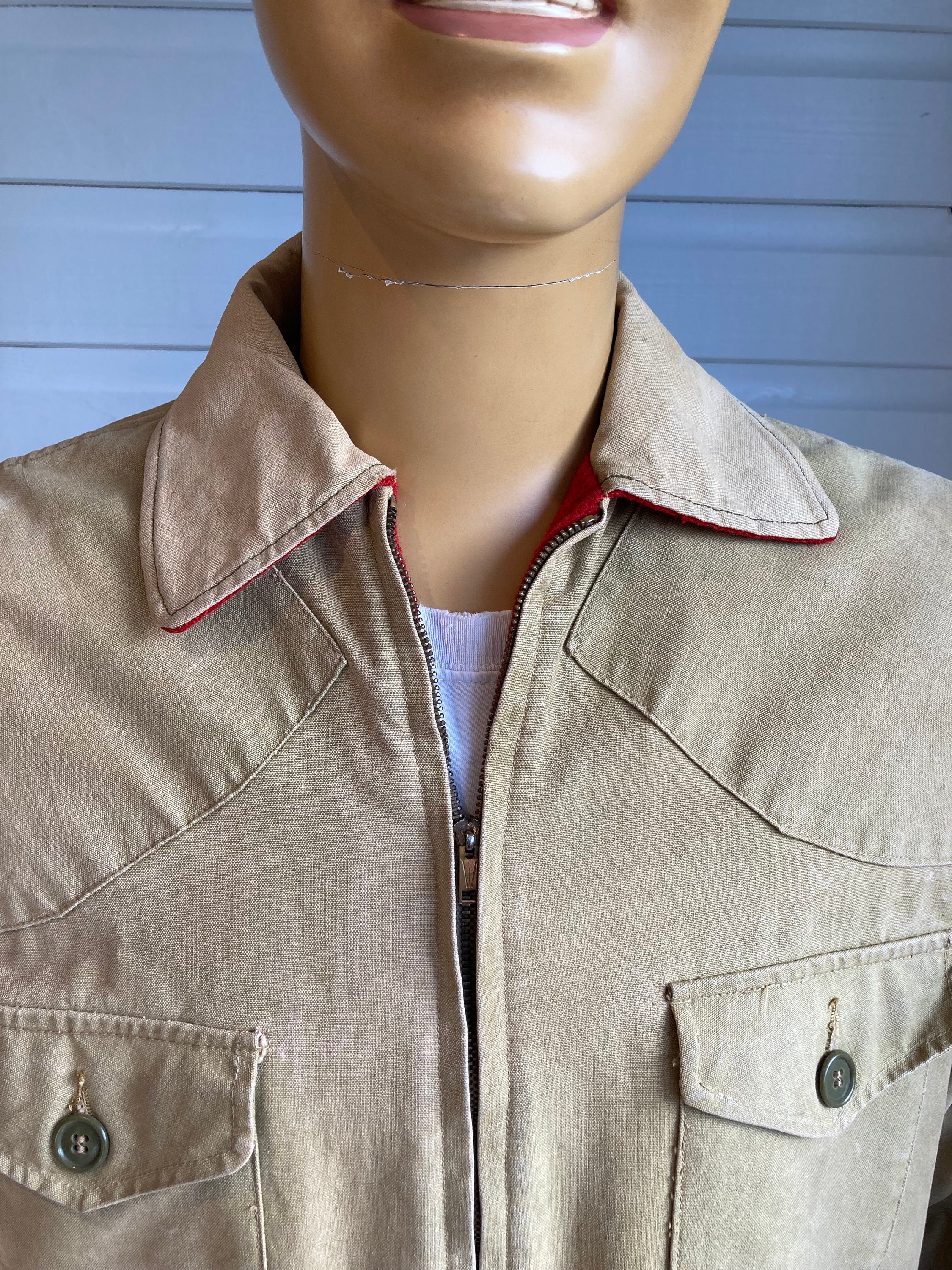 ORIGINAL 1950s CANVAS/ WOOL Reversible Men's Hunting Jacket
