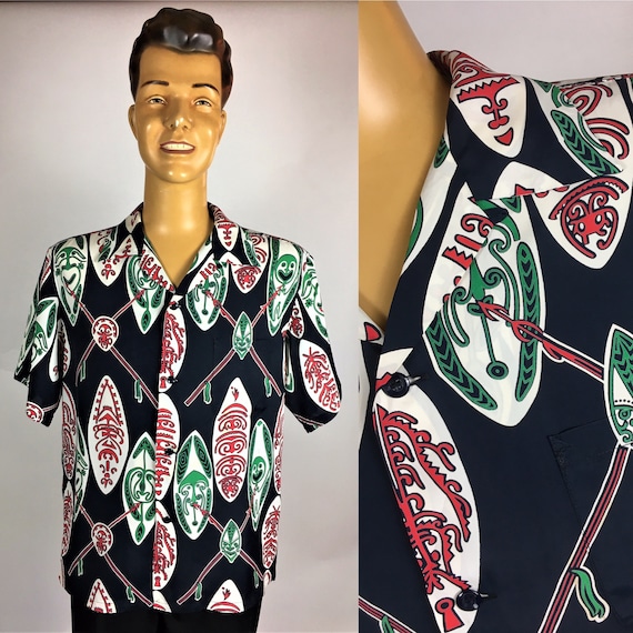 SUN SURF RAYON Aloha Men’s Hawaiian Shirt Masks