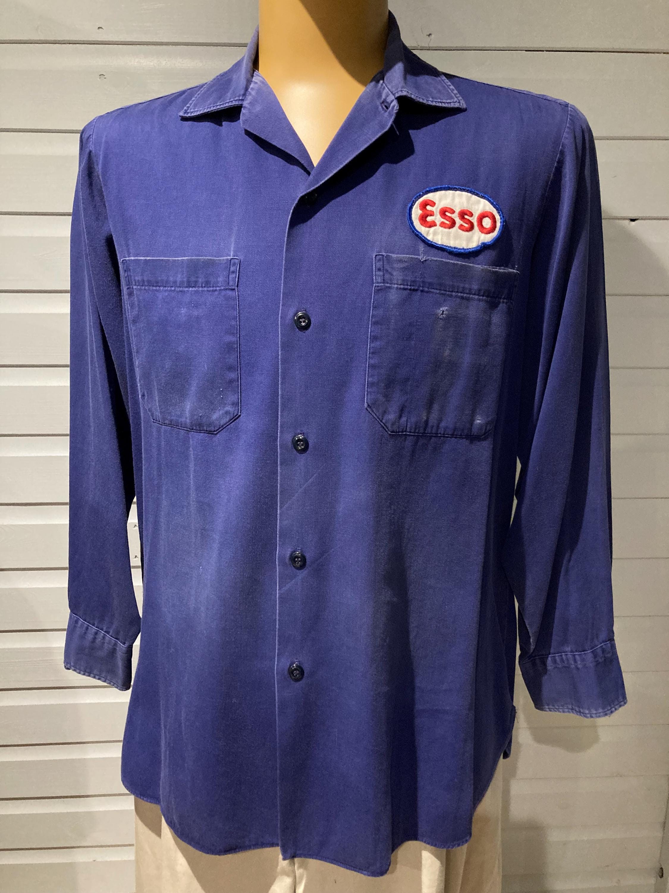 トップス #40s50s vintage Lee work shirt(ESSO) ORIGINAL 1950s ESSO UNIFORM Work Shirt Gas Station - Etsy