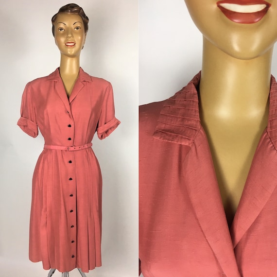 ORIGINAL 1940s/ 50s RAYON DRESS