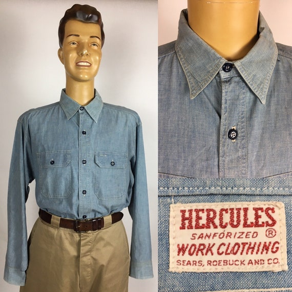 ORIGINAL 1950's HERCULES CHAMBRAY Work Shirt