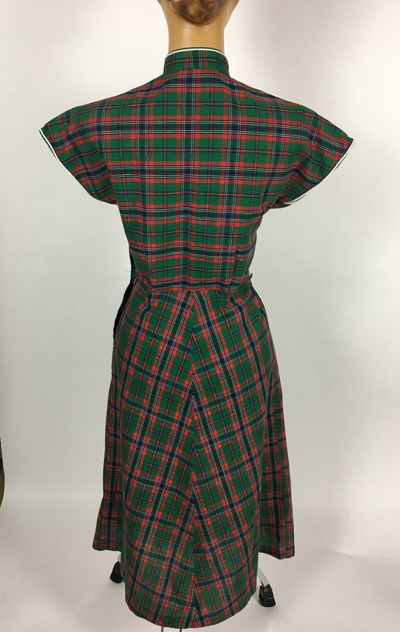 1940's/ 1950's COTTON PLAID DRESS Penney's - image 6