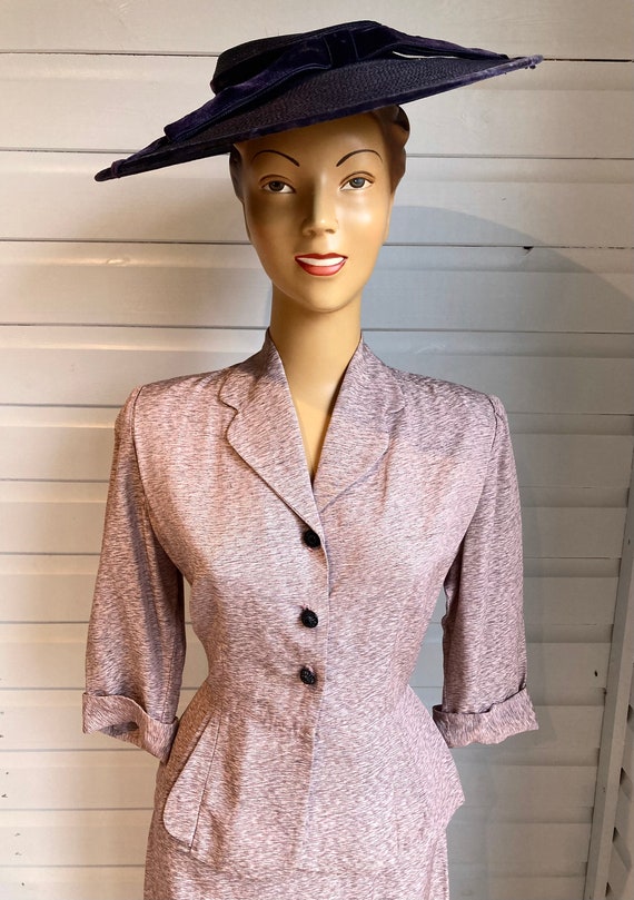 ORIGINAL 1940s PINK RAYON Flecked Suit - image 3