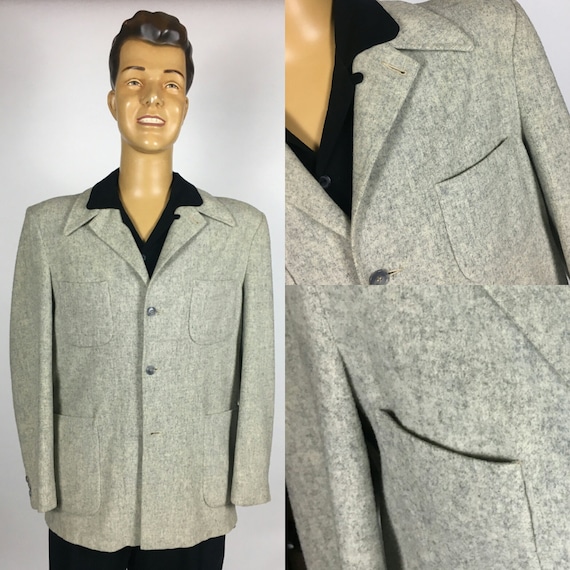 ORIGINAL 1940's 1950's HOLLYWOOD GREY Fleck Wool J