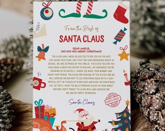 Personalized Santa Letter Template: North Pole Christmas Eve Mail (Editable Digital Download)