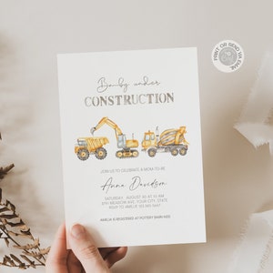 Construction themed sale baby shower