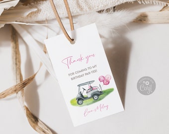 Golf Birthday Favor Tags | Par-Tee Thank You, Editable (Digital Download)