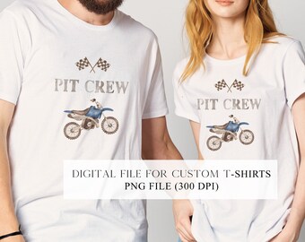 Pit Crew Dirt Bike PNG: Blue Motorbike Birthday Design (Digital Download)