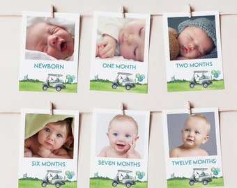 Golf Baby's First Year Photo Banner: Milestone Bunting (Digital Print)