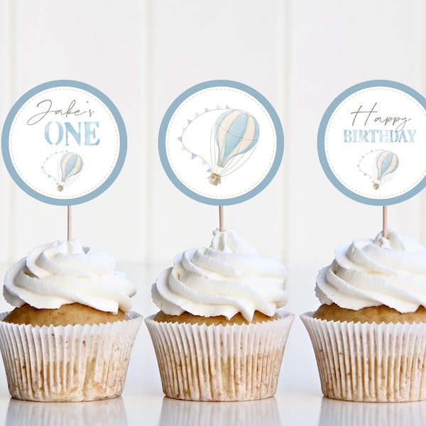 Hot Air Balloon Cupcake Toppers Etsy