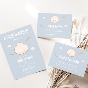 Kleine Knödel-Babypartyeinladung, bearbeitbare Bao Baby Sprinkle einladen Vorlage, Dim Sum Party Thema, Sofort-Download