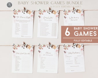 Fairy Baby Shower Games Bundle Fairy Garden Floral Enchanted Baby Sprinkle Yard Games Printable Template Editable Games Package Corjl