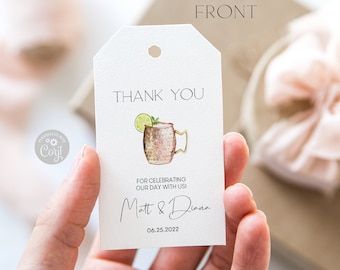 Editable Moscow Mule Favor Tag: Cocktail Recipe Gift (Digital Template)