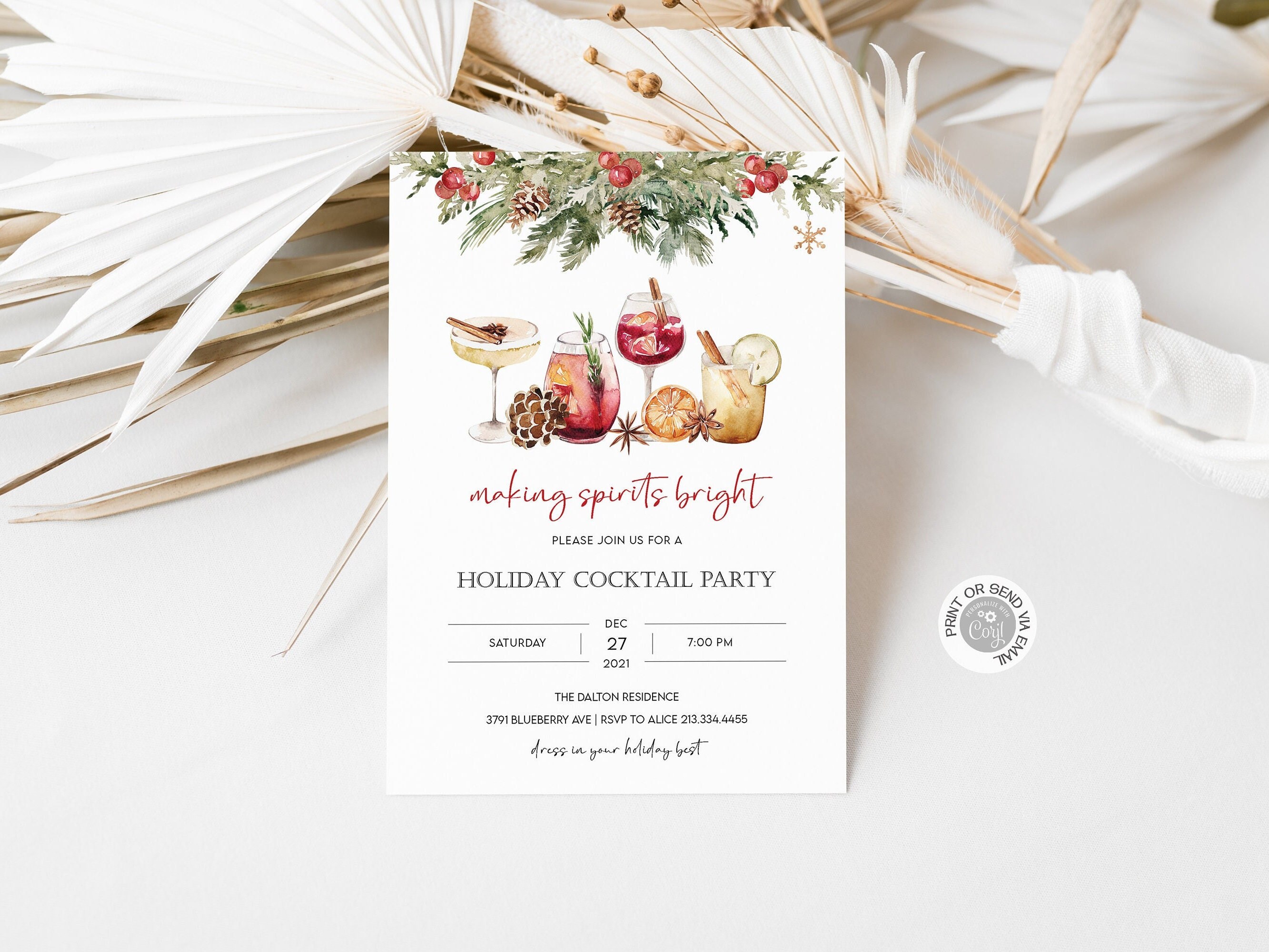 White Elephant Party Template Set, Gift Exchange Party Invitation, Holiday  Party Template Set, Christmas Party Invite Instant Download, Edit -   Israel