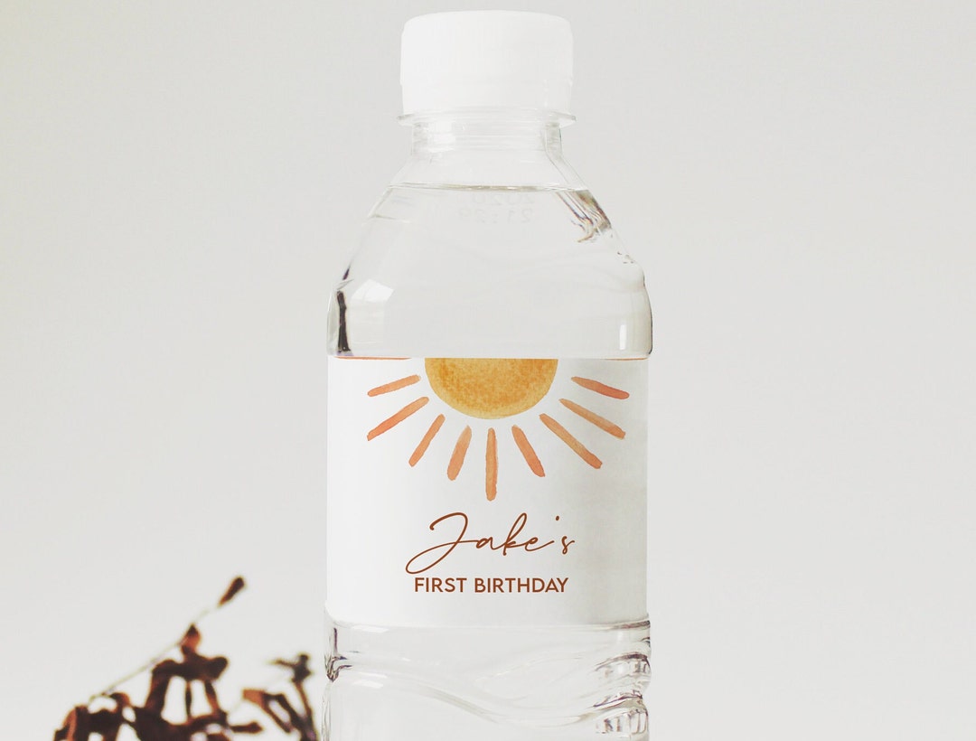 Printable Sunshine Water Bottle Label, Editable Sun Theme Bottle ...