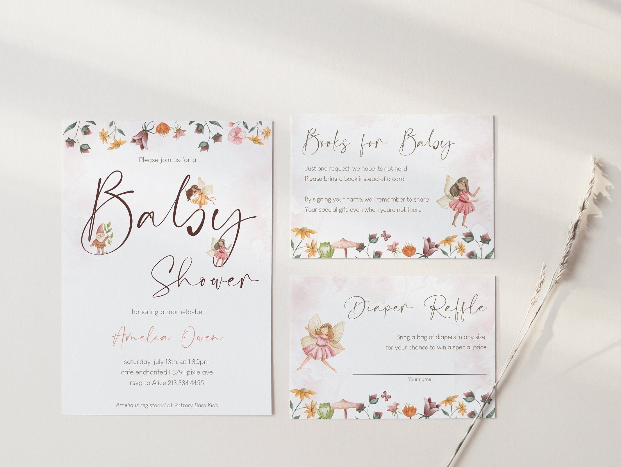 Editable Fairy Baby Shower Invitation Butterfly Magical | Etsy