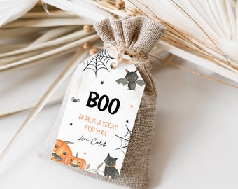 Editable Halloween Birthday Favor Tags: Spooky Thank You (Instant Download)