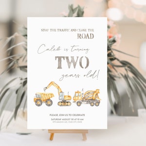 Construction Birthday Party Invitation Template, Truck Birthday Party Invite, Editable Boy Birthday Party, Digital Download,Instant download