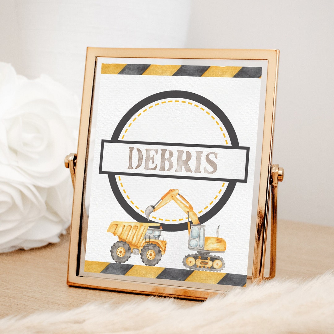 Ready to Print Construction Debris Birthday Party Sign - Etsy
