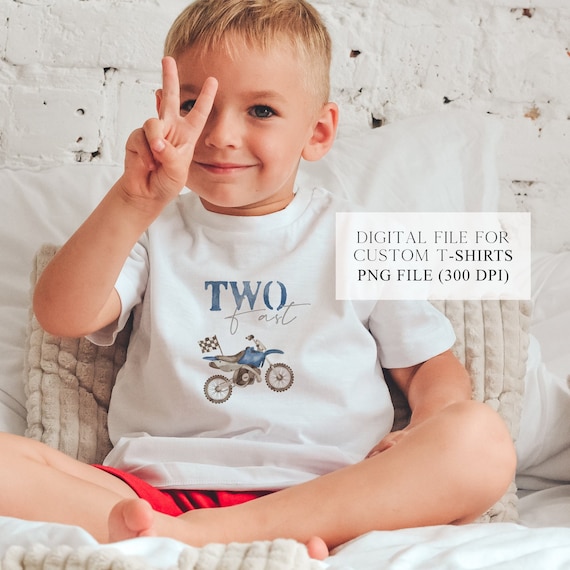 Two Fast Dirt Bike PNG: 2nd Birthday Boy Shirt (Digital Download)