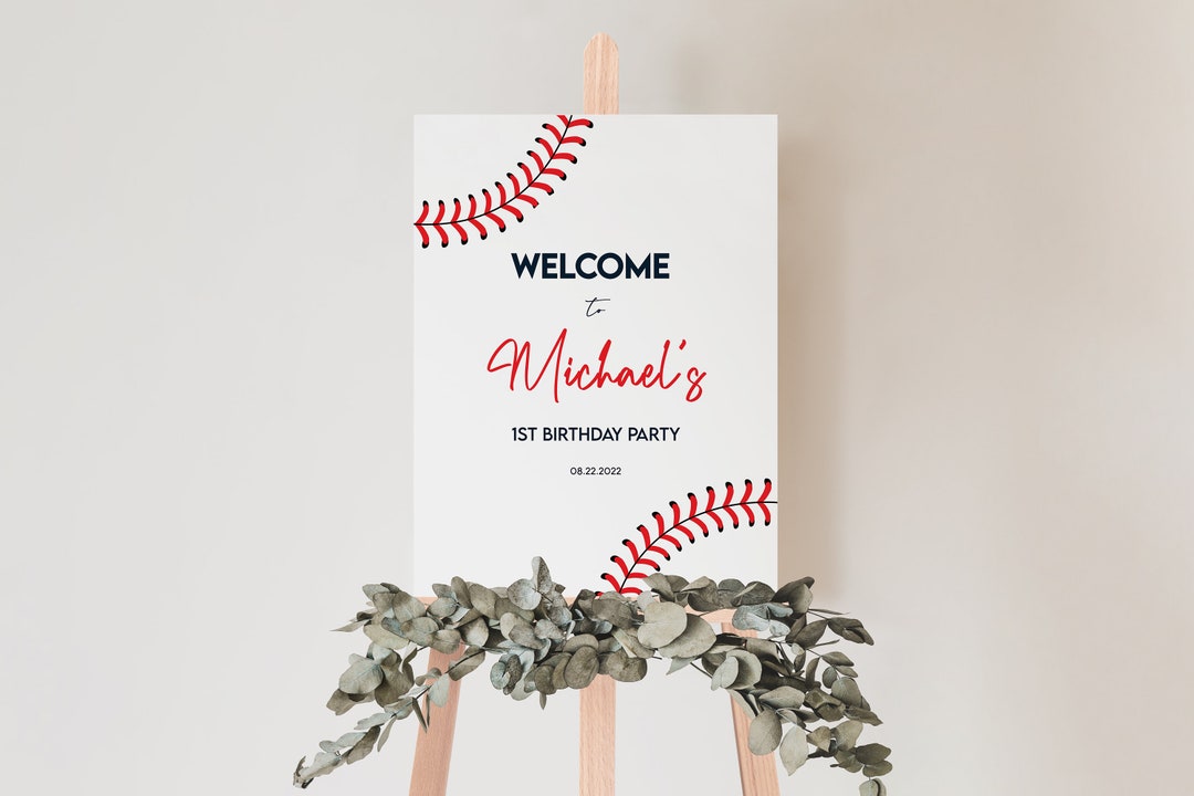 Baseball Birthday Welcome Sign: Editable Sport Theme (digital Download ...