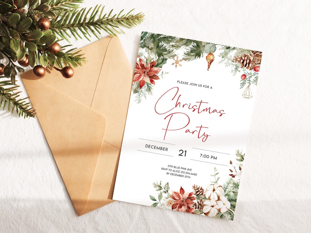 Editable Christmas Ornaments Party Invitation Printable - Etsy