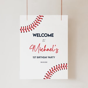 Baseball Birthday Welcome Sign: Editable Sport Theme (digital Download ...