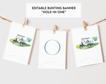 Golf Birthday Banner: Editable Golfing Party Decor (Digital Download)