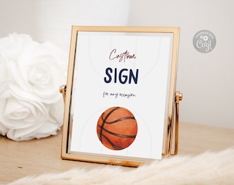 Basketball Birthday Party Schild: Sport Tischdeko (Digitaler Download)