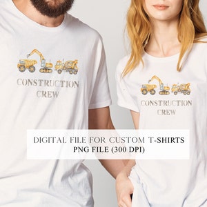 Construction Crew PNG: Birthday T-Shirt Design (Digital Download)
