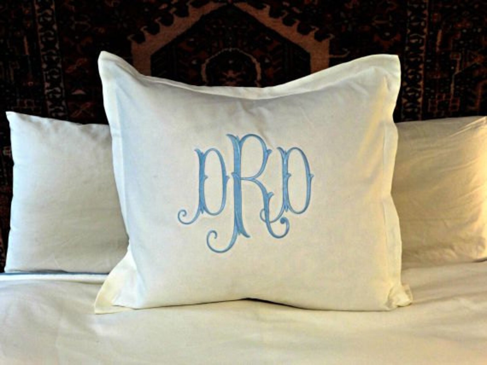Monogrammed Euro Sham/ Bedding Sham/ Personalized Embroidered Etsy