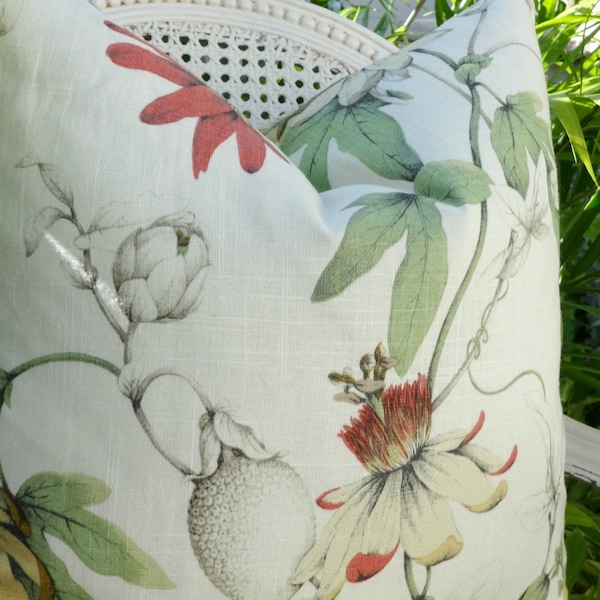 Linen Pillow Cover P Kaufmann Country Cottage White/18x18 20x20 22x22 Designer Linen Pillow Cover/ Toss Accent Throw Pillow