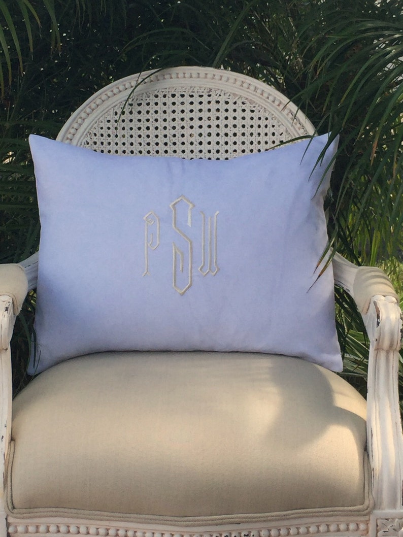 Monogrammed White Linen Pillow Cover 18x18 20x20 24x24/ Accent Etsy