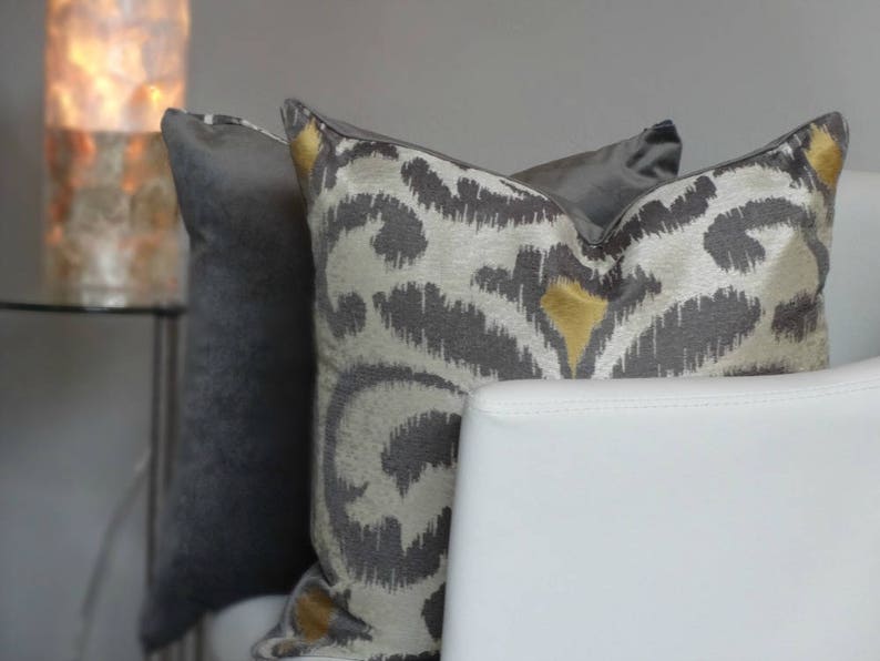 Kravet Grey Ikat Pillow Covers/ Silk Pillow Cover/ Designer Etsy