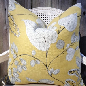 Linen Pillow P Kaufmann Arboretum Citrine/ 18x18 20x20 22x22 24x24 Pillow Cover/ Designer Pillow/ Toss Accent Throw Pillow