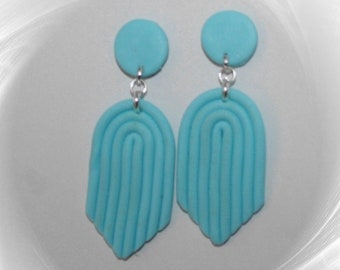 Drop earrings, statement earrings, polymer clay earrings, earrings, turquoise earrings, boho earrings
