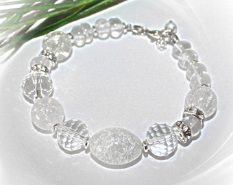 Bracelet, Gemstone Bracelet, Quartz Crystal Bracelet, Quartz Crystal Bracelet