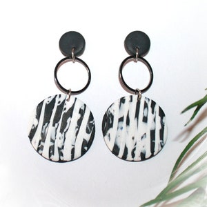 Statement earrings, polymer clay earrings, hanging earrings, nickel-free stud earrings