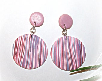 Drop earrings, polymer clay earrings, boho earrings, statement earrings, Ibiza-style earrings, nickel-free stud earrings