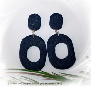 Statement earrings, drop earrings, polymer clay earrings, blue earrings, nickel-free earrings