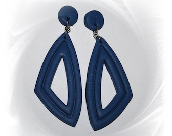 Hanging earrings, earrings, statement earrings, earrings in blue, boho, unique earrings,