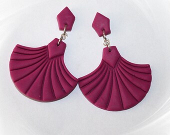 Hangende oorbellen, keuze uit verschillende kleuren, opvallende oorbellen, polymeerklei, oorbellen in groen, roze, terracotta, blauw, rood